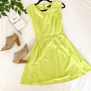 Topshop Vibrant Lime Midi Dress - size 4